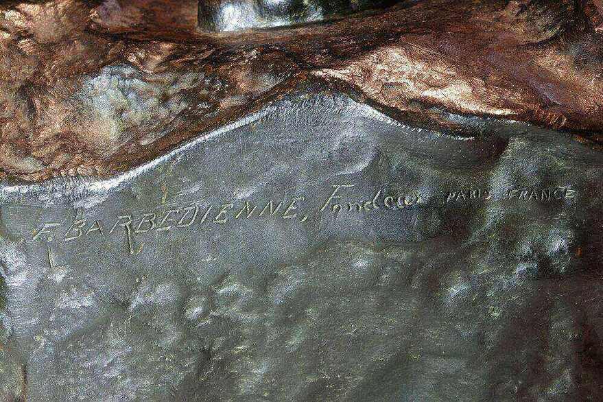 Incised F. BARBEDIENNE, Fondeur PARIS FRANCE foundry mark in the bronze surface
