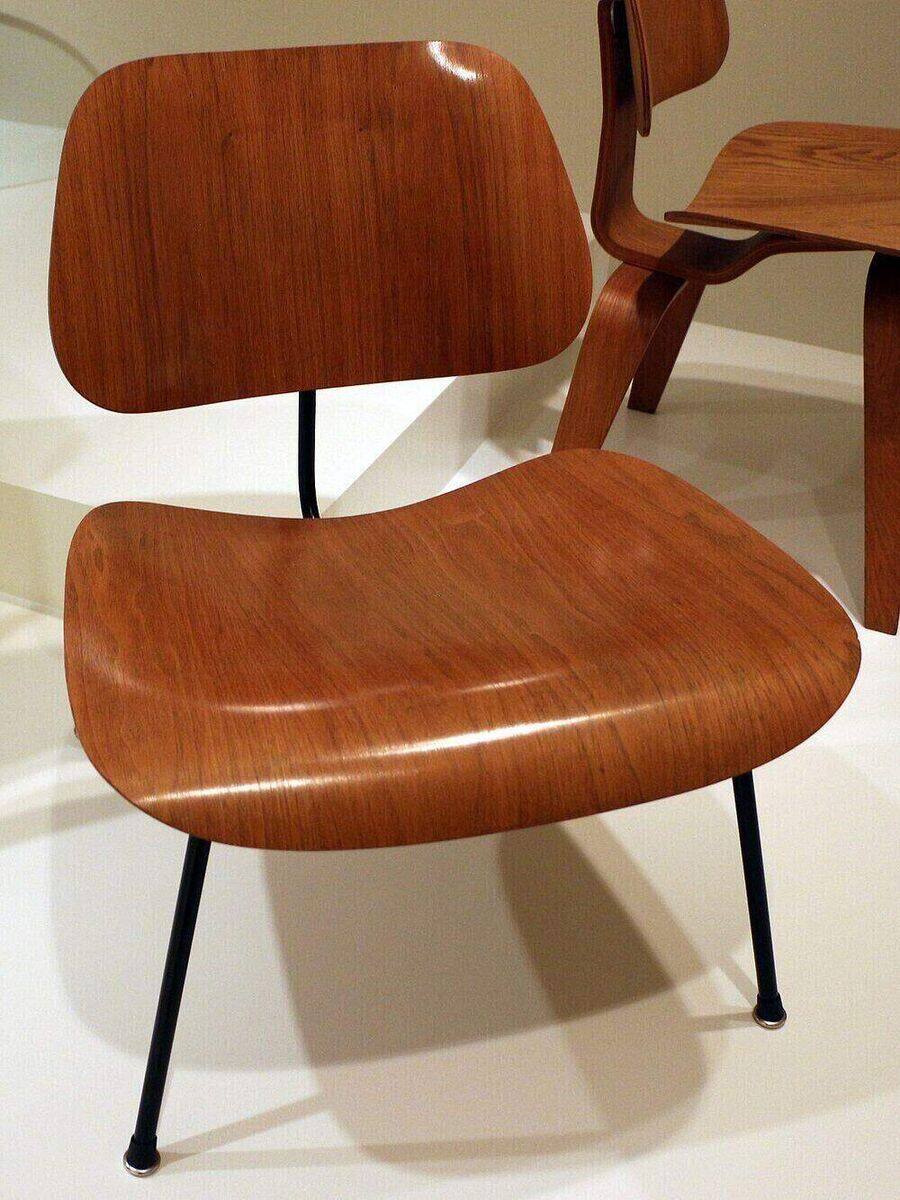 Charles and Ray Eames LCM chair in moulded plywood and metal, 1945–46