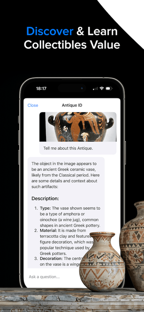 Antique ID app valuing a vintage coin collection